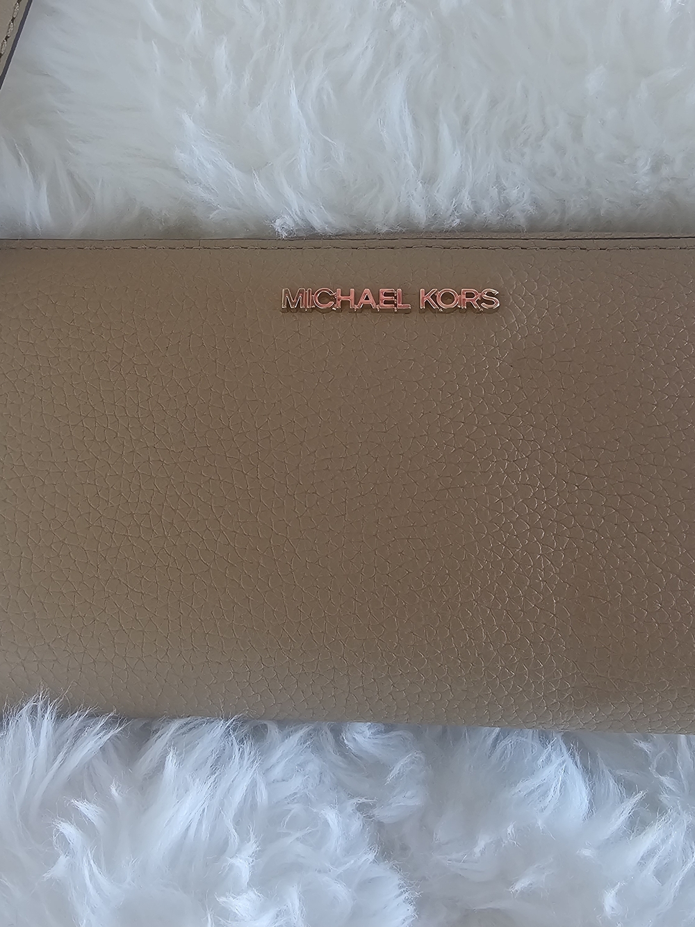 MICHAEL KORS Tan Leather Wristlet